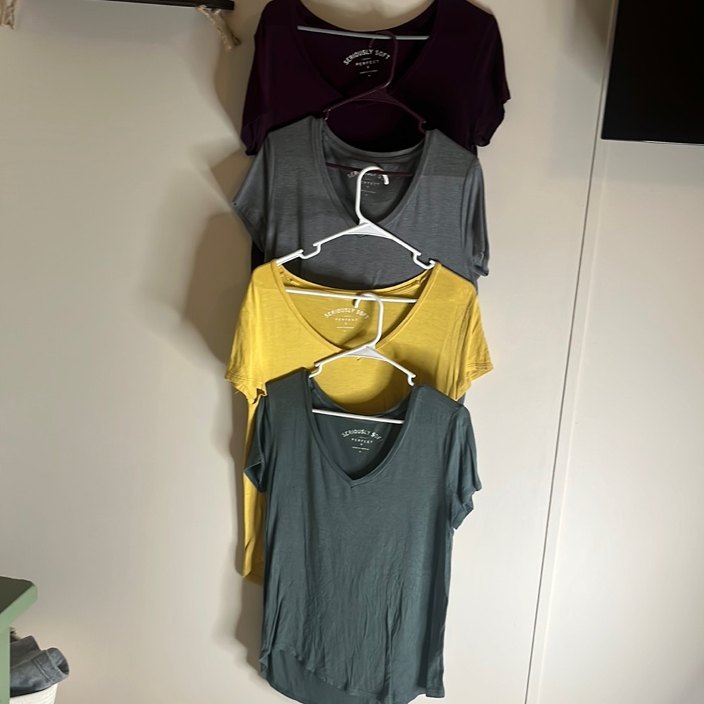 COPY - Set of 4 American Eagle Seriously Soft V-Neck